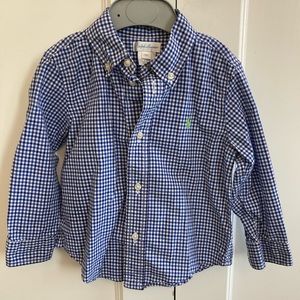 Ralph Lauren Polo Boys Toddler Button Down Shirt 
Blue Black Check 24 Months